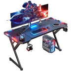 Gejmerski Sto LED RGB – Moderan Gaming Desk sa Držačem za Slušalice i Piće
