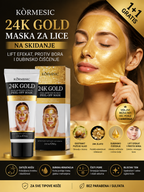 24K Zlatna Maska za Lice na Skidanje – Lift Efekat, Protiv Bora i Dubinsko Čišćenje 1+1 Gratis