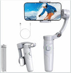 Profesionalni Gimbal za Telefon M1 – 3-Axis Stabilizator sa Bluetooth Kontrolom, 180° Rotacijom, Magnetnim LED Svetlom i Tripodom za Vlogovanje i Snimanje