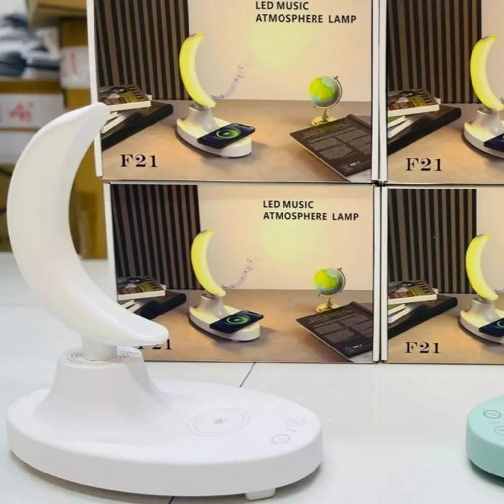 Banana lampa sa bluetooth zvučnikom i bežičnim punjačem 3u1