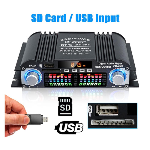 BT-998 FM radio bluetooth pojacalo 160W / 4 x 40W sa 4 izlaza