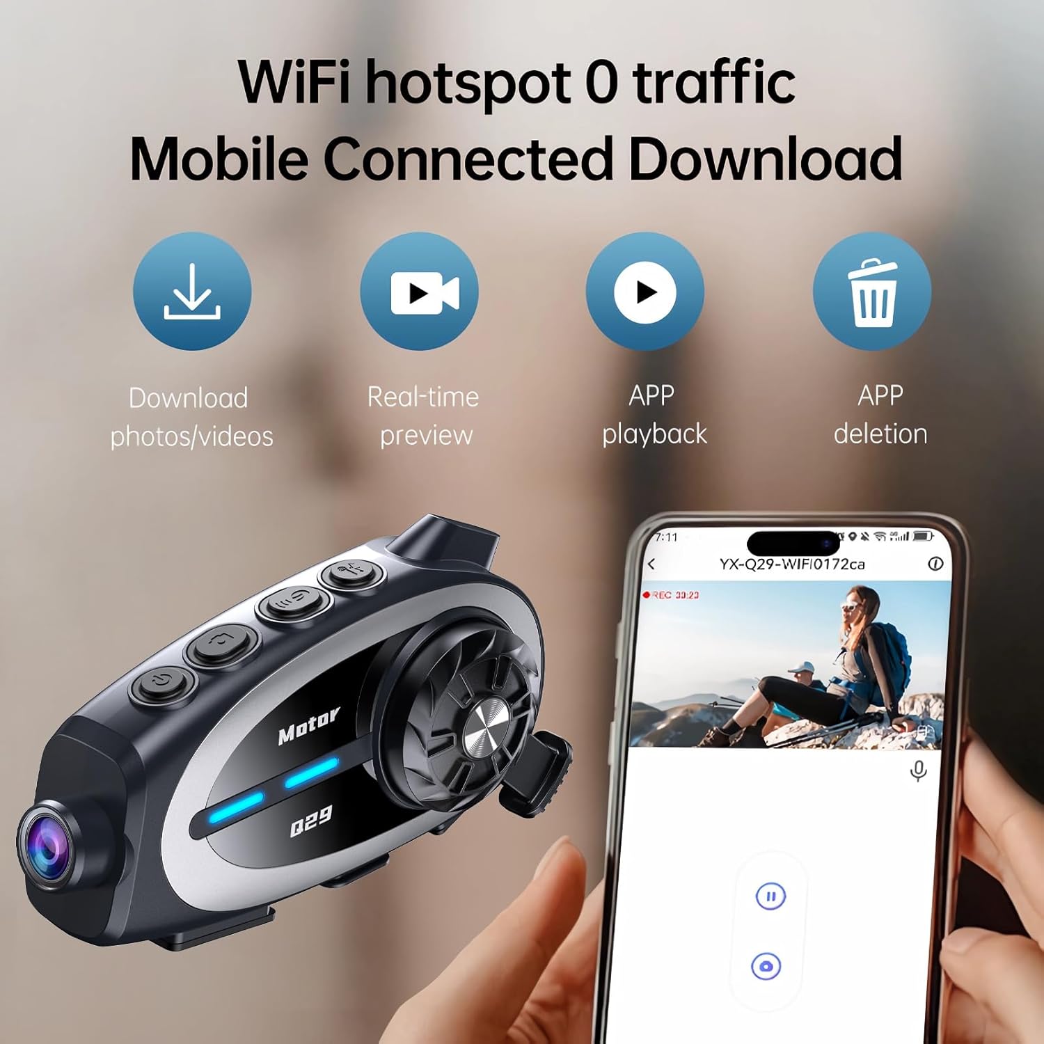 Komunikator za kacigu bluetooth sa kamerom