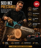 Aku Lančana Testera 128V sa 2 Baterije – Bežična Mini Motorna Testera za Sečenje Grana, Drveta i Orezivanje