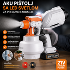 Aku pištolj sa led svetlom za precizno farbanje 21v