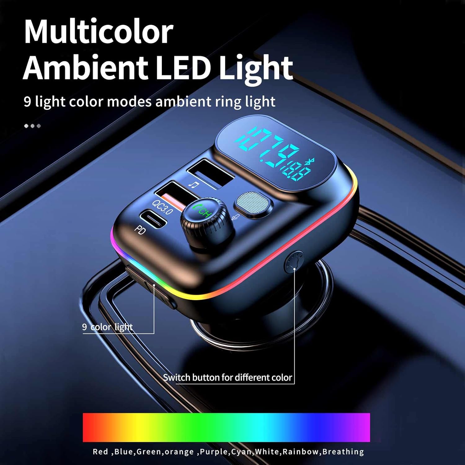 Bluetooth FM transmiter MP3 za auto sa punjacem 3u1