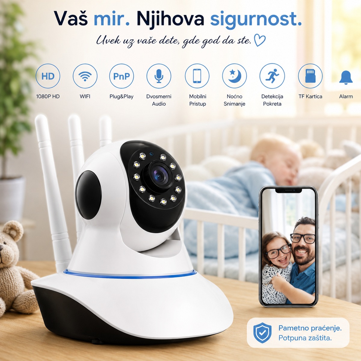Bebi Monitor Bebi Alarm nocna bebi kamera