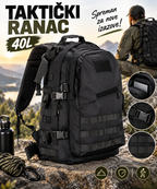 Taktički Ranac Army 40L – Vojni Ranac Crni, Čvrst i Prostran