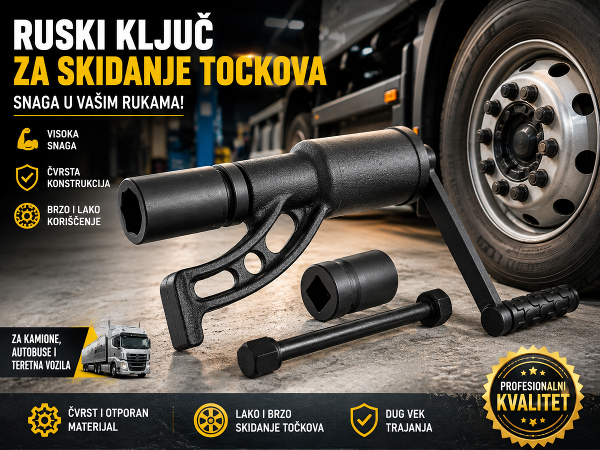 Ruski Ključ za Skidanje Točkova – Ključ za Brezone i Odvrtanje Šrafova na Vozilima
