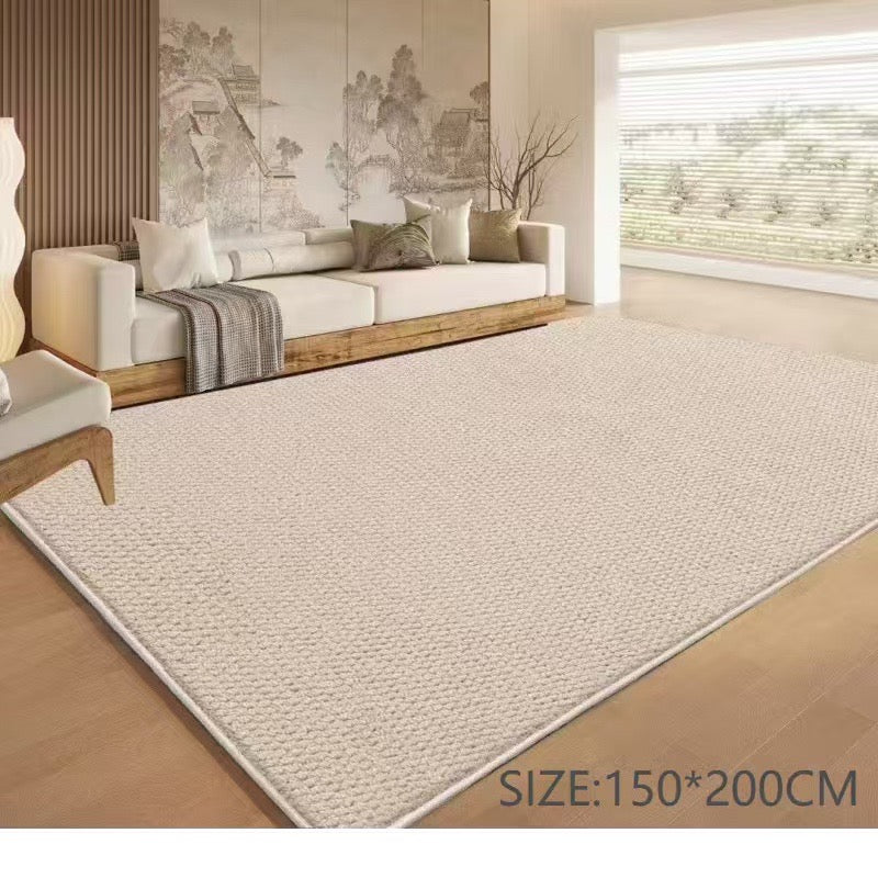 Premium Mekani Tepih 150x200 cm – Moderan Etison za Dnevnu Sobu, Spavaću Sobu i Enterijer | Bež, Bela i Siva Boja