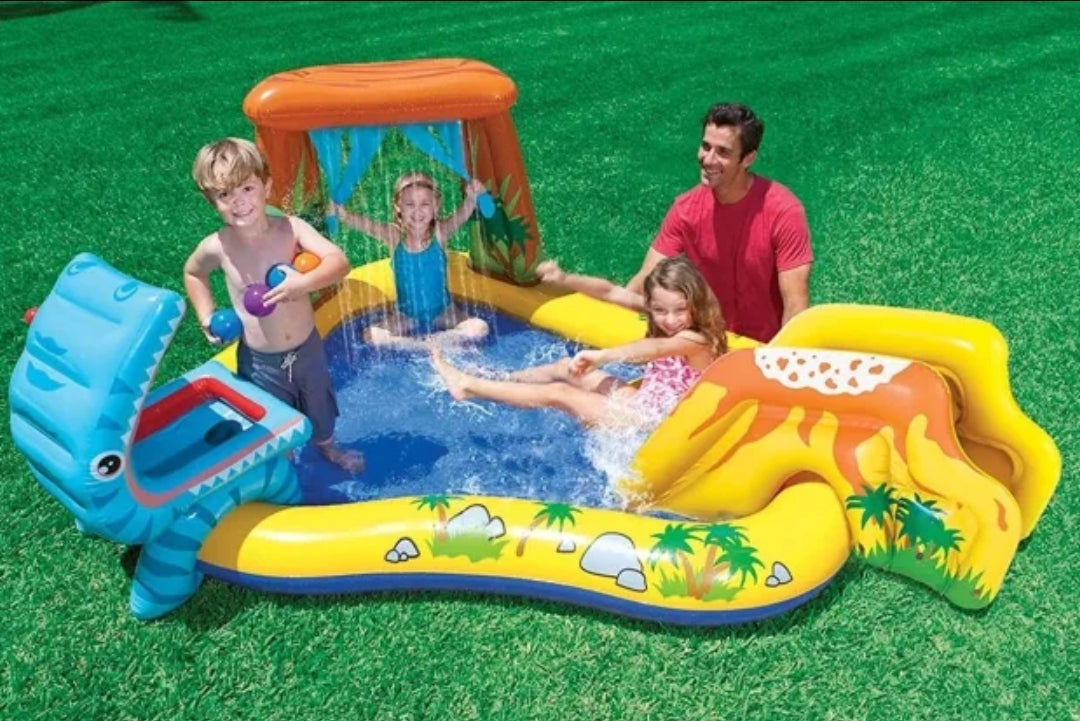 Dečiji Bazen INTEX Dino Play Centar – Vodena Zabava sa Toboganom i Fontanom