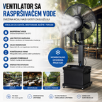Ventilator sa Vodenom Maglom 41L – Profesionalni Rashladni Ventilator za Kafiće, Restorane, Bašte i Terase
