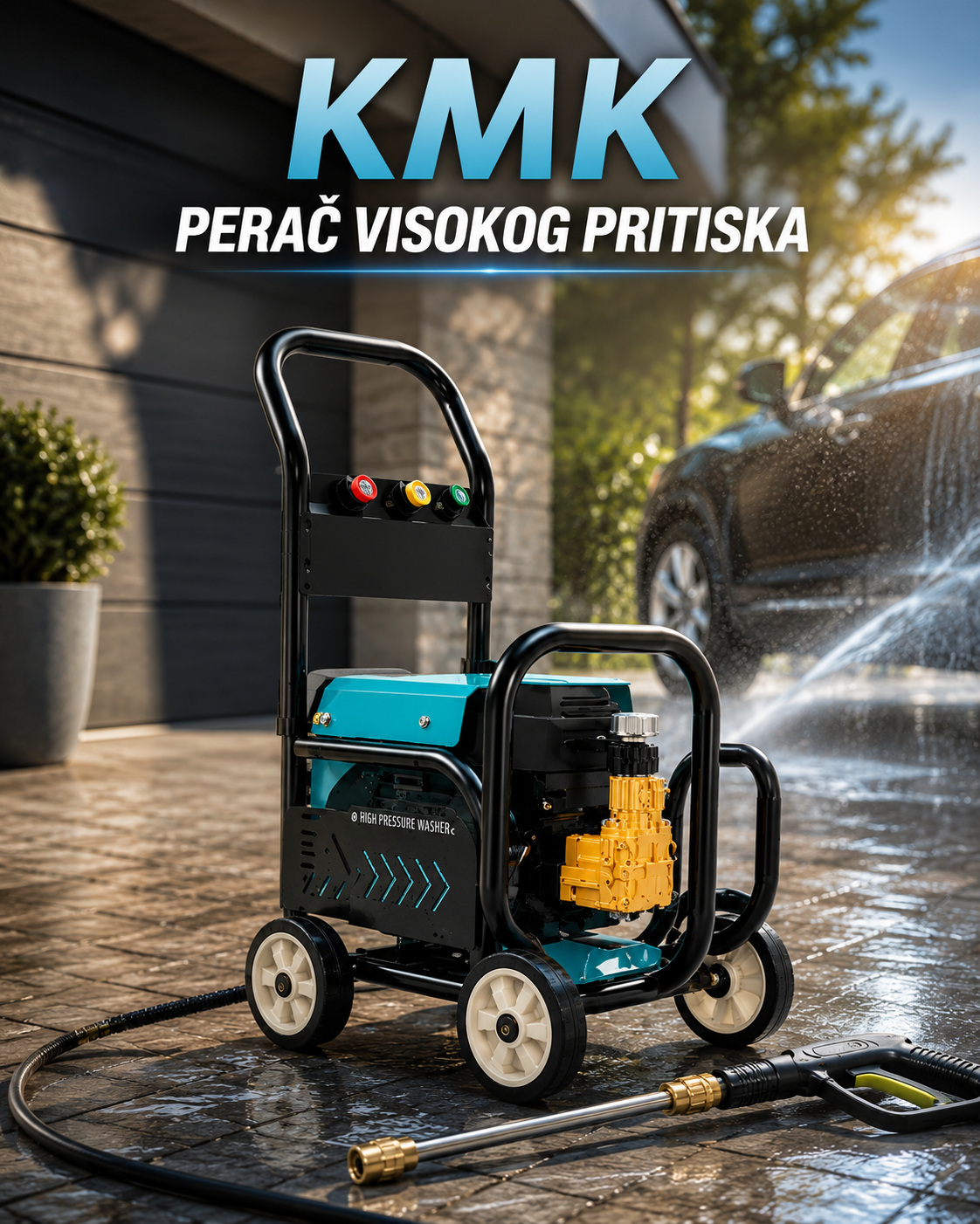 KMK Perač Visokog Pritiska – Profesionalni Visokopritisni Perač za Automobile, Dvorišta, Terase i Fasade