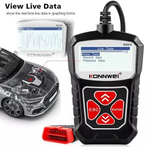 KONNWEI KW310 OBD2 Dijagnostički Skener – Profesionalno Čitanje i Brisanje Grešaka | Check Engine OFF