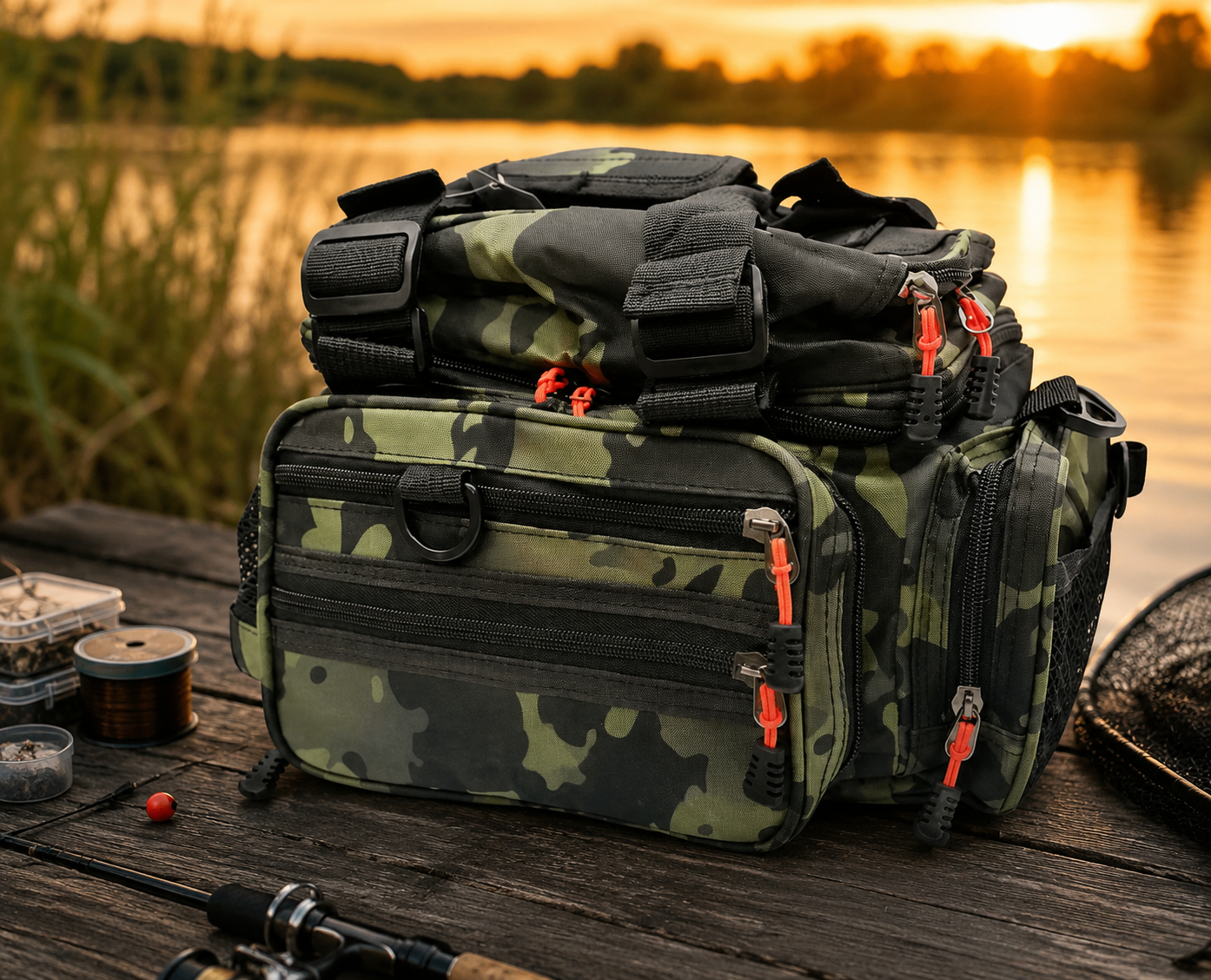 KAIDA TP23 Camo Ribolovačka Torba – Modularna Carryall Torba za Organizaciju Ribolovačkog Pribora