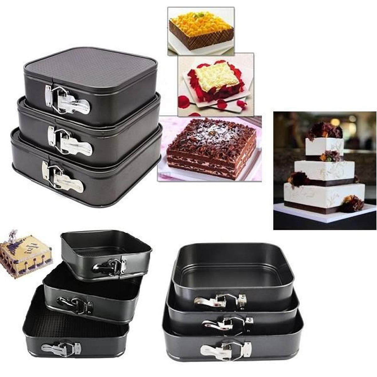 Kalupi za torte set od 3 kalupa u obliku kocke 
