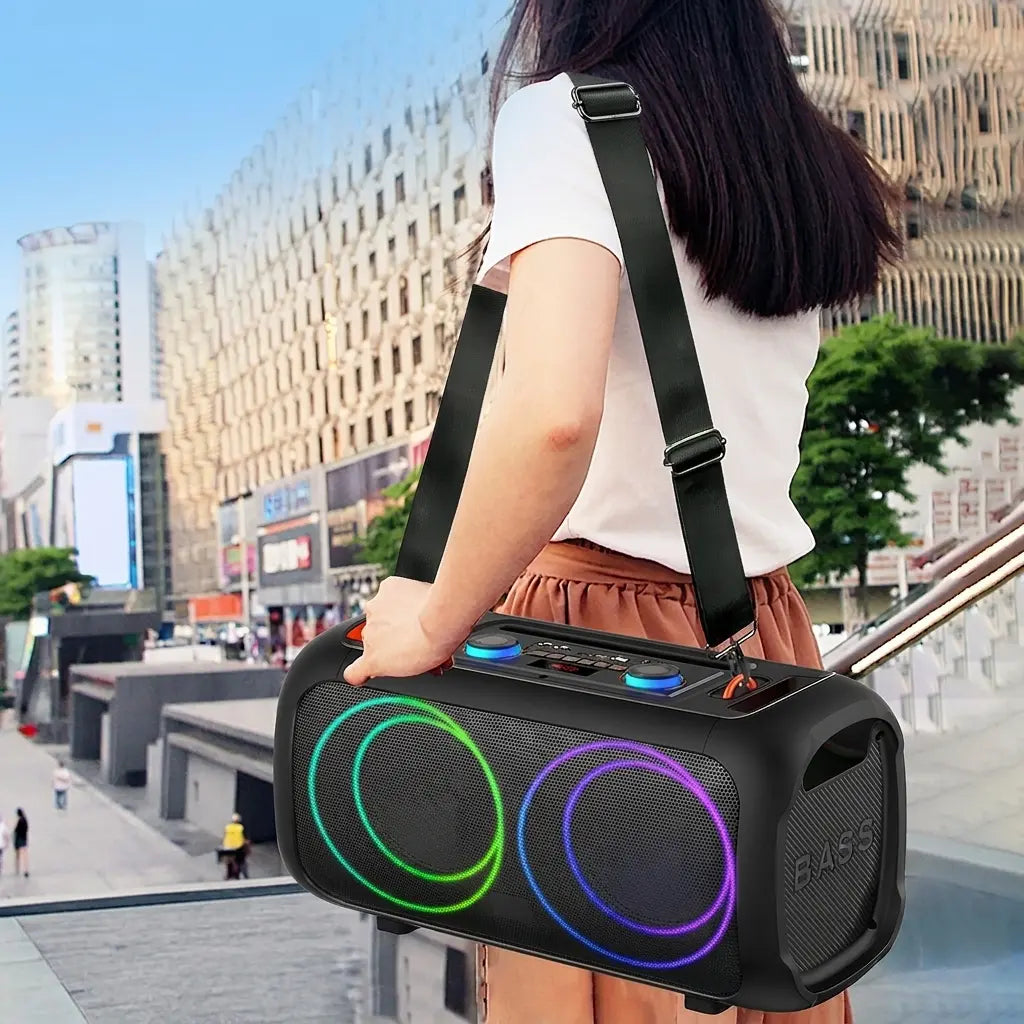 Karaoke Bluetooth Zvučnik ZQS-L17 40W sa Bežičnim Mikrofonom – Prenosivi Party Speaker sa LED Svetlima