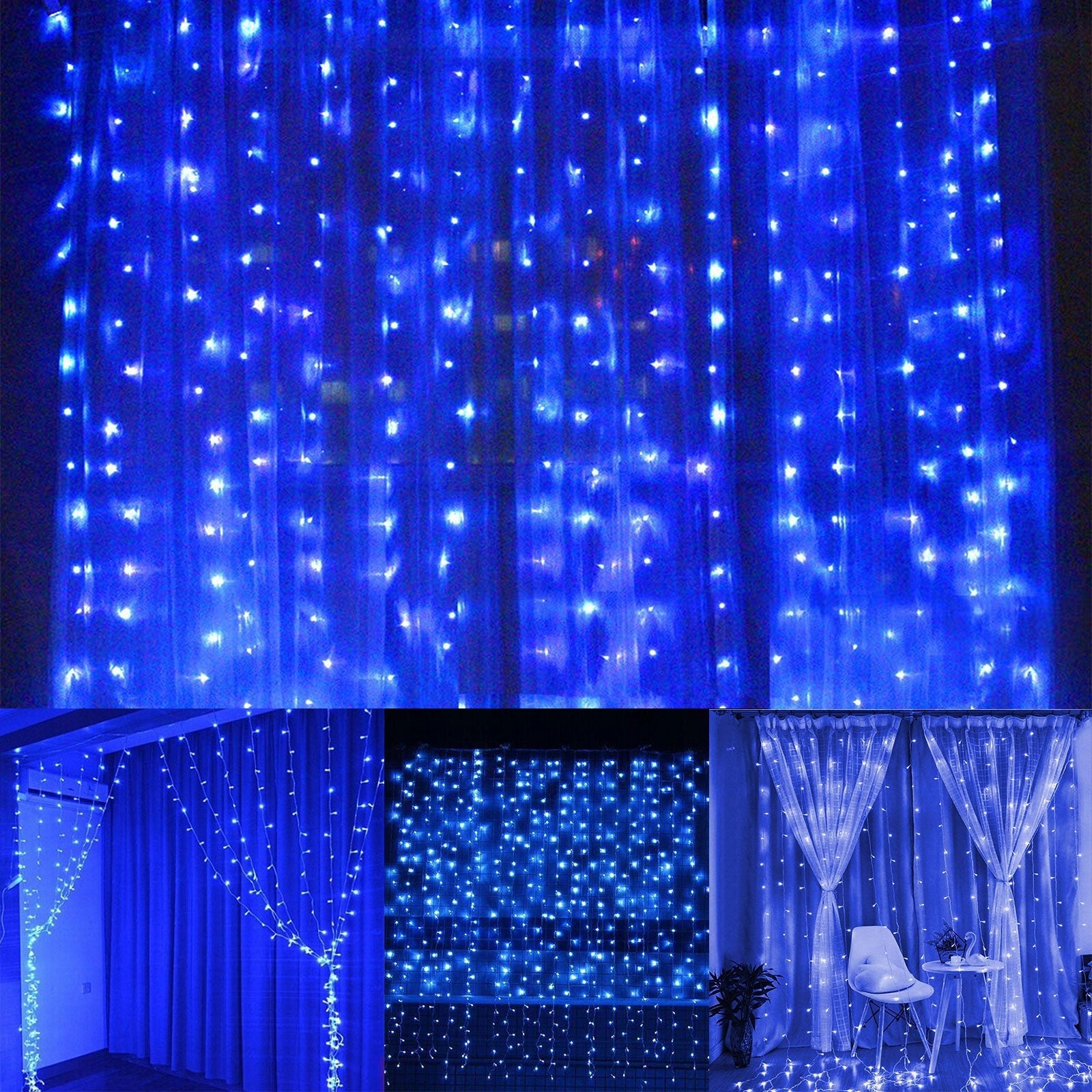 LED zavesa novogodisnja 3x3 metara Plava