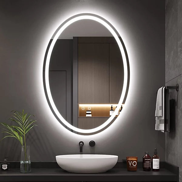 LED Ogledalo Elipsa sa Grejačem protiv Magljenja i LED Svetlom 50 × 70 cm