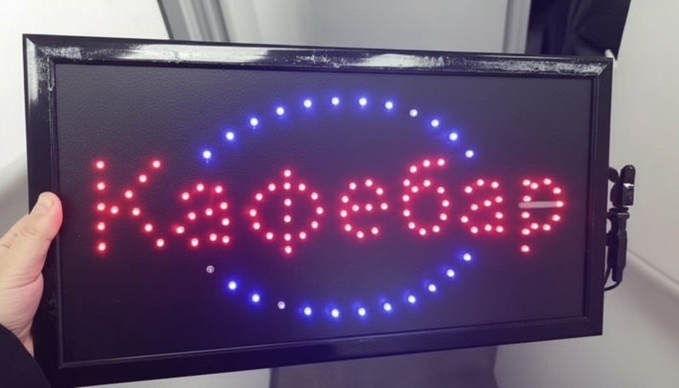 LED Reklama Kafe Bar 48x25cm – Svetleći Natpis za Izlog, Reklama za Kafić i Bar