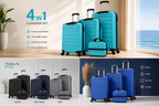 Set Kofera 4u1 ABS – 3 Putna Kofera + Kozmetički Kofer | Tvrda Školjka, 360° Točkići, Putni Set