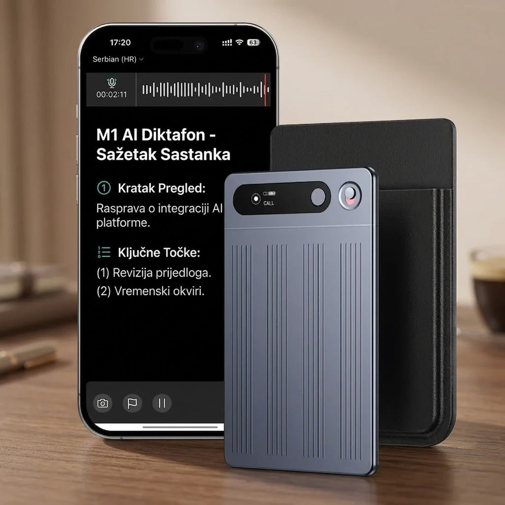 M1 Smart Voice Recorder – AI Diktafon sa Transkripcijom u Realnom Vremenu i Kontrolom preko Aplikacije