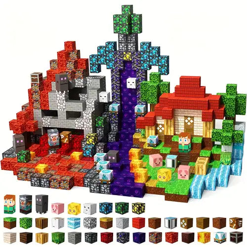 Magnetne Minecraft kocke za igru Mega set od 400 delova