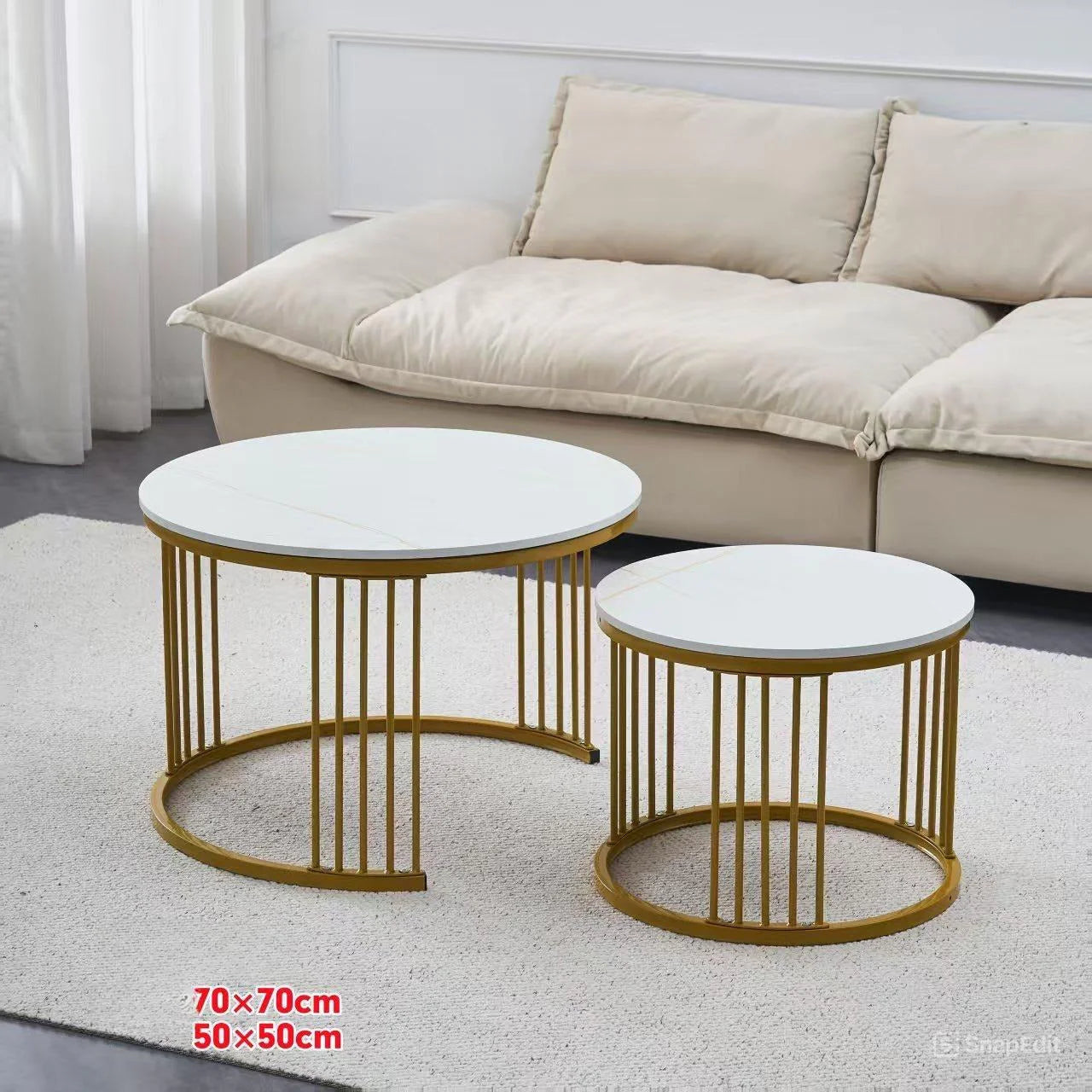 Stolići za Kafu Milano – Set 2 Komada, Moderan Mermer Dizajn