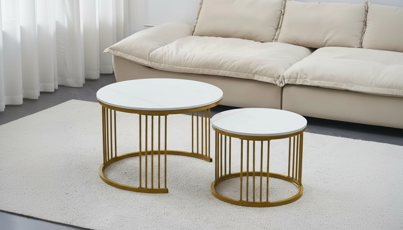 Stolići za Kafu Milano – Set 2 Komada, Moderan Mermer Dizajn