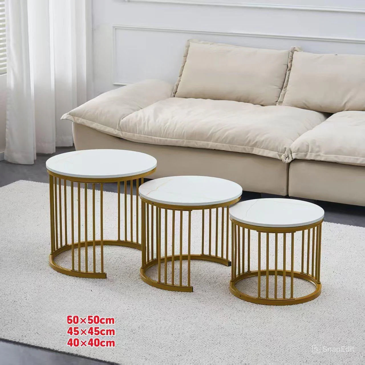 Set Stolića za Kafu MILANO 3 Kom – Imitacija Mermera, Moderan Luksuzni Dizajn