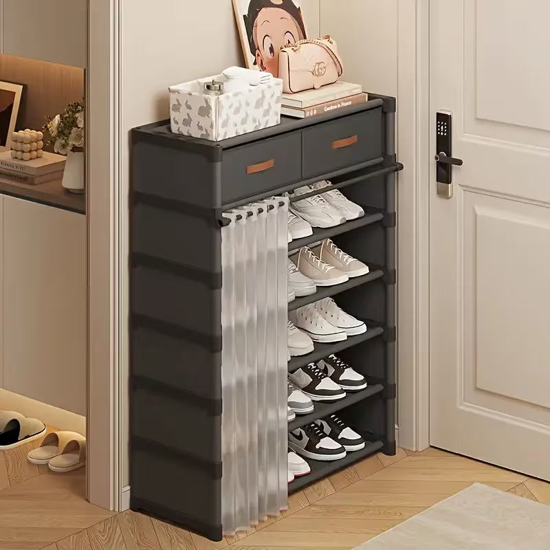 Premium Organizator za Patike i Cipele – Višeslojni Regal sa Zavesom