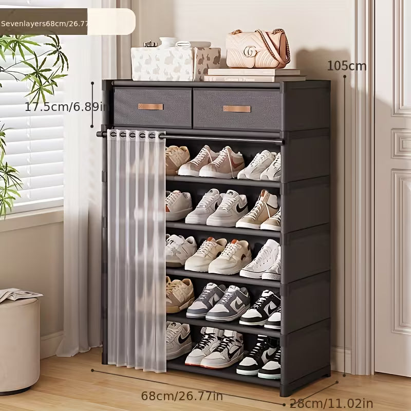 Premium Organizator za Patike i Cipele – Višeslojni Regal sa Zavesom