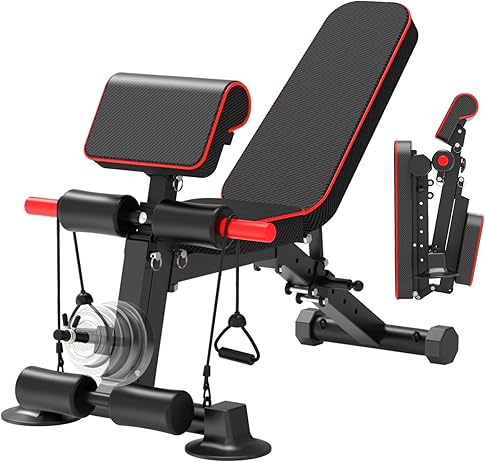 Multifunkcionalna Fitness Klupa za Kućnu Teretanu | 7 Nivoa Podešavanja, Biceps Nosač i Ekstenzija za Noge