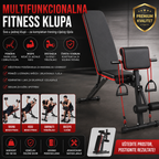 Multifunkcionalna Fitness Klupa za Kućnu Teretanu | 7 Nivoa Podešavanja, Biceps Nosač i Ekstenzija za Noge