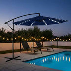 Premium Baštenski Suncobran sa LED Svetlima – Podesivi Nagib i Solarno Napajanje