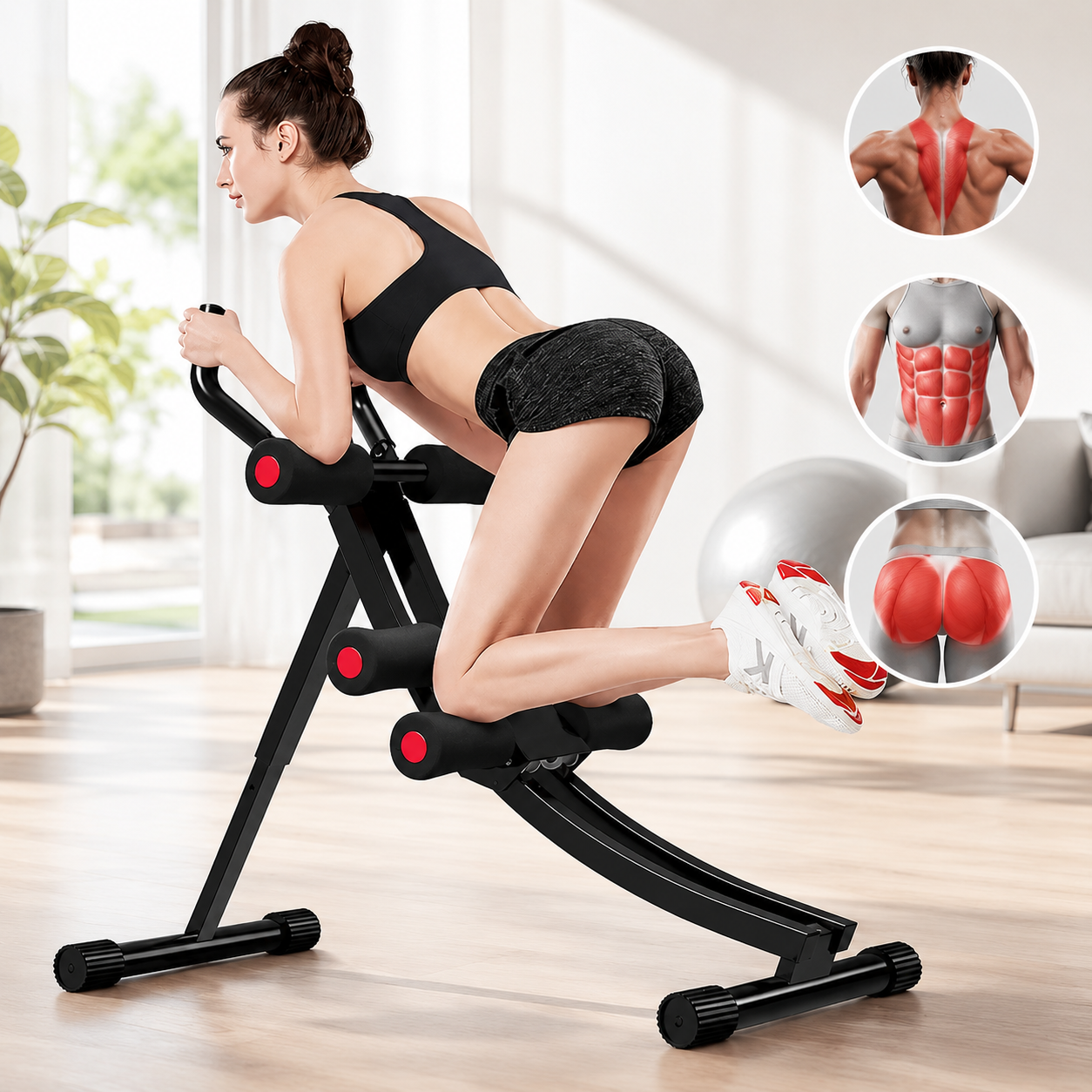Sprava za Vežbanje Leđa, Stomaka, Trbušnjaka i Abdomena – Profesionalni Kućni Trenažer za Jačanje Core Mišića i Fitness