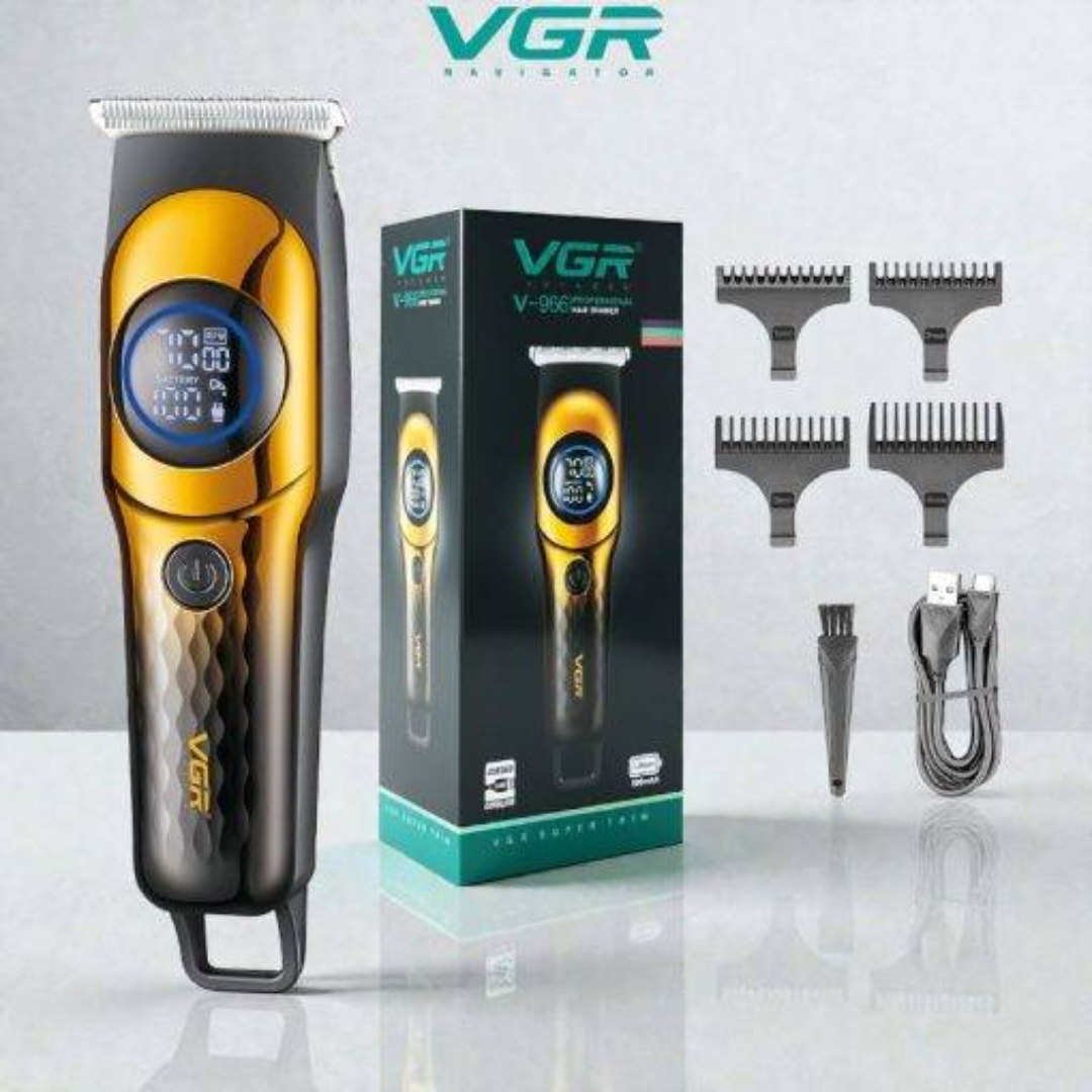 VGR V-966 Profesionalni Bežični Trimer sa LED Ekranom i 4 Nastavka