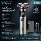 VGR V-321 Prenosivi Električni Brijač sa Trostrukim Rotirajućim Glavama