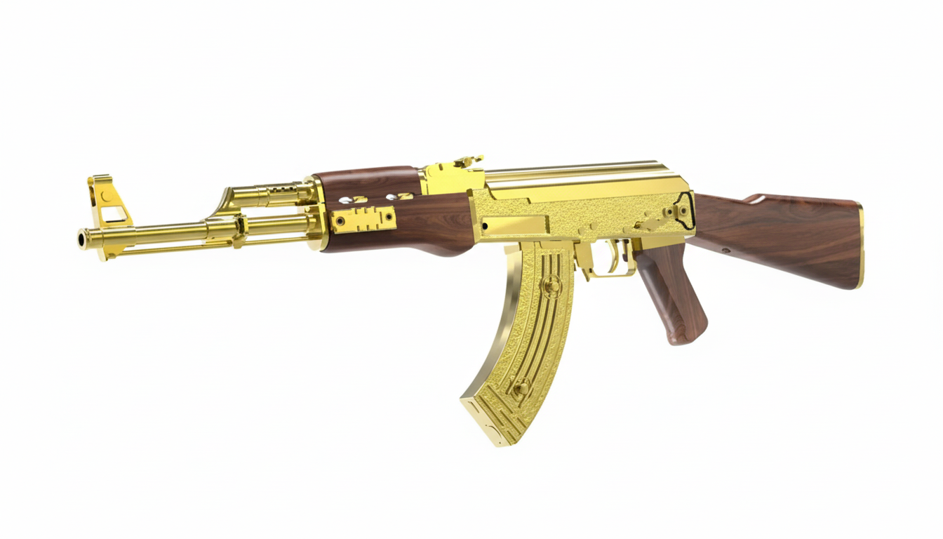 Zlatni Kalashnikov Gel Blaster – Zabavna Igračka Puška sa Vodenim Mecima za Decu