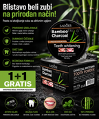 Aktivni Ugalj Pasta za Izbeljivanje Zuba – Prirodna Nega Osmeha 1+1 GRATIS