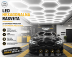 LED Hexagonalna Rasveta za Garažu 168W – Plafonska Rasveta za Auto Detailing