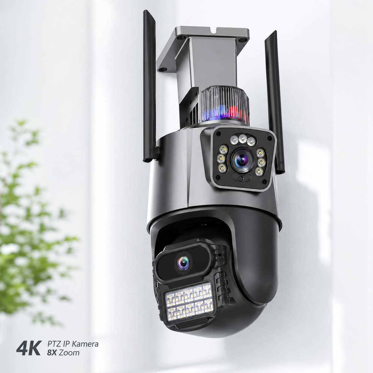 PTZ IP kamera, IP kamera, WiFi kamera, bežična kamera, sigurnosna kamera, nadzorna kamera, 4K kamera, PTZ kamera 4K, kamera sa 2 sočiva, dual lens kamera, 8x zoom kamera, optički zoom, digitalni zoom, pametna kamera, outdoor kamera, spoljašnja kamera, vodootporna kamera, IP66 kamera, kamera sa sirenom, alarm kamera, kamera sa reflektorom, LED kamera, noćno snimanje, color night vision, infracrveno snimanje, AI detekcija pokreta, human detection, detekcija osobe, praćenje pokreta, auto tracking, rotirajuća k