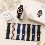 Pametni sat V51, V51 smart watch, smart sat, pametni sat, smartwatch, bluetooth sat, sat sa slušalicama, pametni sat sa slušalicama, 7 narukvica, set sa 7 narukvica, bluetooth pozivi, handsfree pozivi, sportski sat, fitness sat, health watch, monitor otkucaja srca, praćenje pulsa, merenje krvnog pritiska, merenje kiseonika u krvi, SpO2, praćenje sna, pedometar, brojanje koraka, kalorije, sportski režimi, IP67, vodootporni sat, Android kompatibilan, iPhone kompatibilan, Bluetooth 5.0, ekran osetljiv na dodir