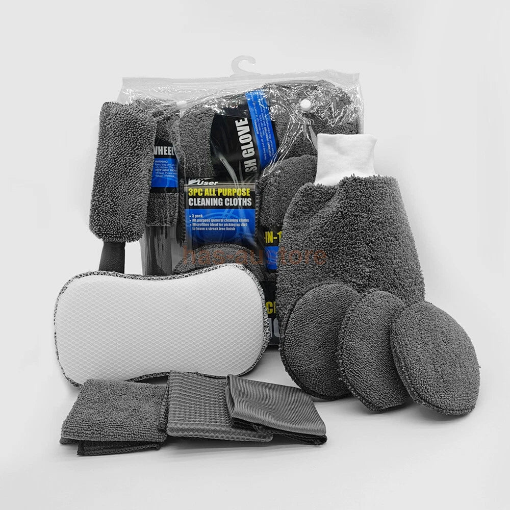 Devetodelni mikrofiber set za pranje kola