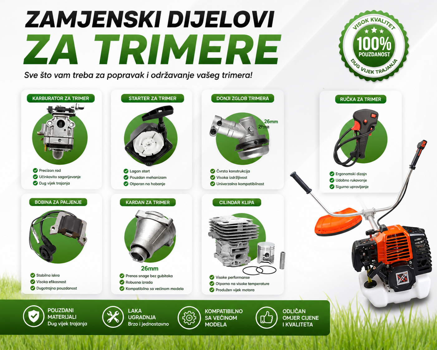 Zamenski Delovi za Trimer